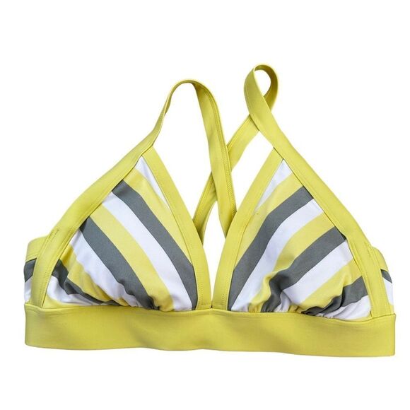 Kona Sol~Striped Tie Bikini Top ~adjustable straps~sewn in padding ~size X (14W) - Picture 1 of 7